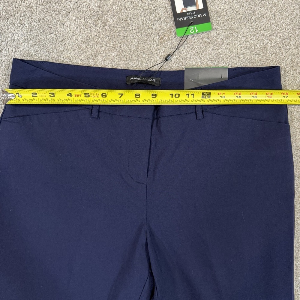 Mario Serrani Slim Fit Navy Dress Pants Blue Women L Tummy Control Stretch 12x27 - Picture 5 of 9